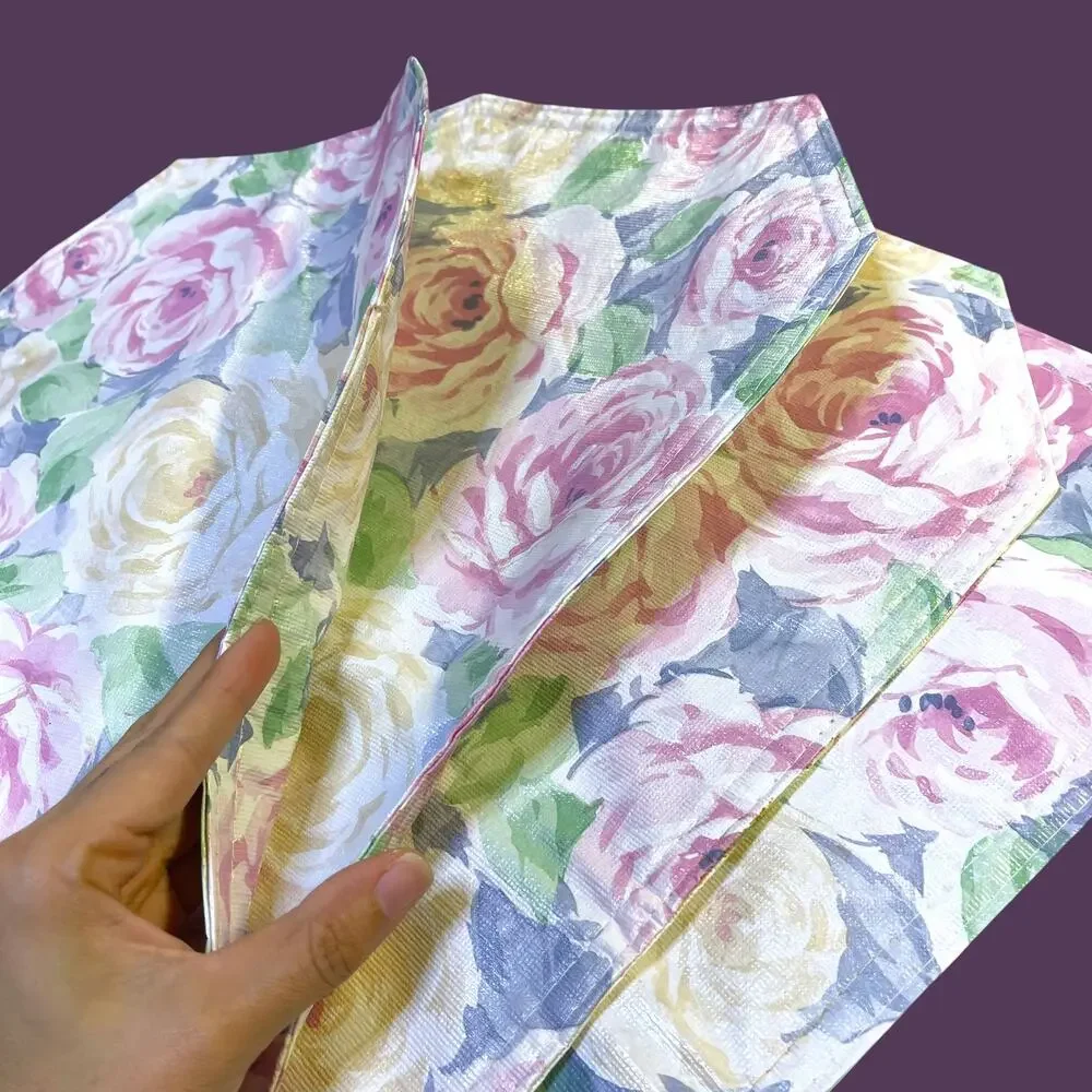 Vintage Floral Vinyl Placemats Set of 4 Padded Rose Cottage Table Mats